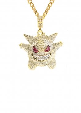 Золотий ланцюжок з покемоном Gengar Pokemon Gold Bling Necklace - XS1124