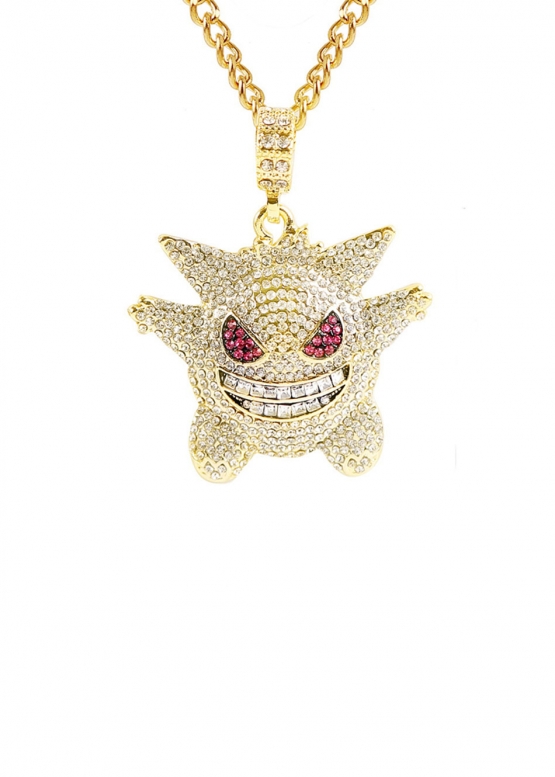 Gengar Pokemon Color Gold Bling Necklace