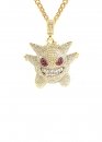Gengar Pokemon Color Gold Bling Necklace