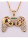 Золота підвіска джойстик Game Controller Color Gold Bling Necklace