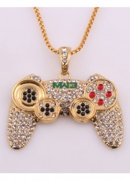 Золота підвіска джойстик Game Controller Gold Bling Necklace - XS1126 Золота підвіска джойстик Game Controller Gold Bling Necklace - XS1126