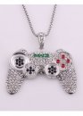 Game Controller Color Gold Bling Necklace