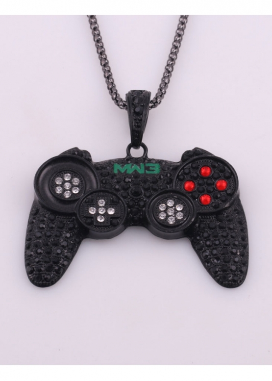 Game Controller Color Gold Bling Necklace