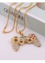 Game Controller Color Gold Bling Necklace