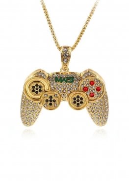 Золота підвіска джойстик Game Controller Gold Bling Necklace - XS1126 Золота підвіска джойстик Game Controller Gold Bling Necklace - XS1126