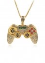 Золота підвіска джойстик Game Controller Color Gold Bling Necklace Золота підвіска джойстик Game Controller Color Gold Bling Necklace