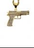 Золотий ланцюжок з пістолетом Gold Pistol Bling Necklace - XS1127