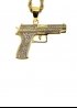 Золотий ланцюжок з пістолетом Gold Pistol Bling Necklace - XS1127